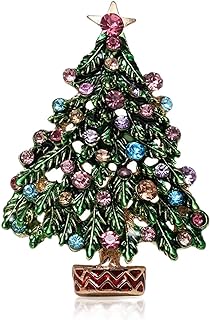 Christmas Tree Brooch Vintage Colored Needle, Wedding PartyJewelry Christmas Gifts Sparkling Women's Accessories