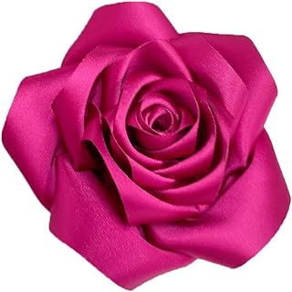 Dainty Satin Rose Flower Large Brooch Lapel Pins Delicate Elegant Handmade Fabric Flower Brooches Pin Classic for Wedding Party Dance Banquet for Women Men Dress Suit Ceremony Clothes Accessories JewelryGifts 110mm