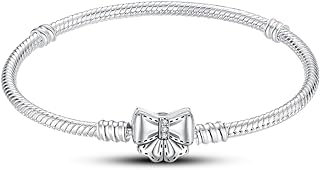 Women Sterling Silver Bracelet, 925 Silver Charm Link Bracelets, Valentine's Day Mother's Day Birthday Christmas Gift for Girl Mom Wife Teen