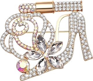 Birthday Brooch Pin for Women Metal Pin Rhinestone Queen Crown Brooch Pins for Women Girls Round Buckle Brooch for Wedding Party Birthday