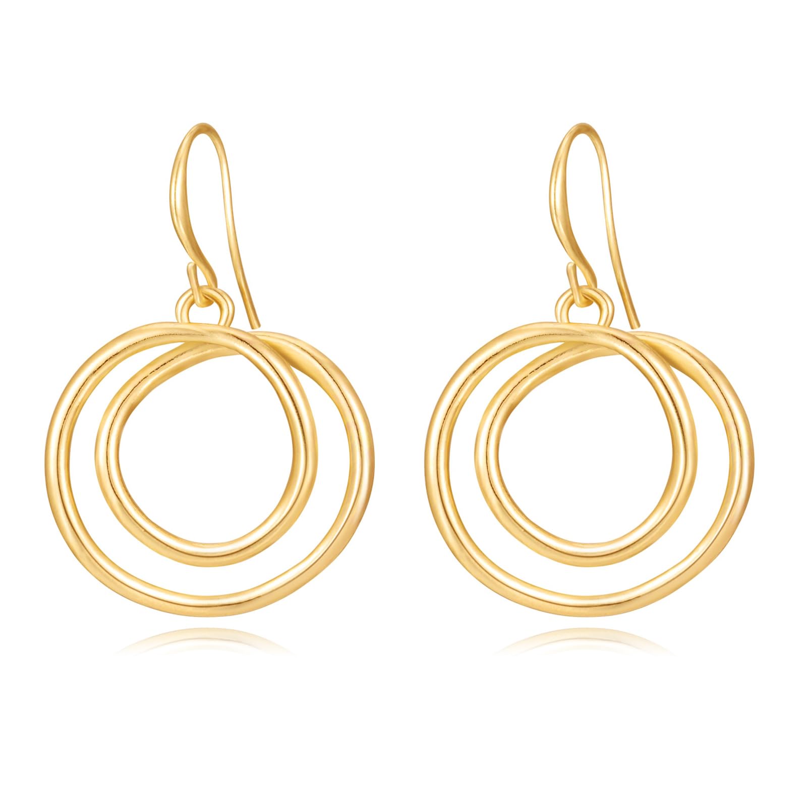 Dangle Earrings for Women 14k Gold Plated Teardrop Dangle Earrings Lightweight Minimalist Geometric Hoop Long Drop Dangle Earrings for Women Birthday Party Gift