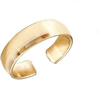 TOE RINGS & THINGS | Bold Gold Adjustable Comfort Fit Toe Ring | Wide Style 14k Gold Filled Toe Rings for Women or Men