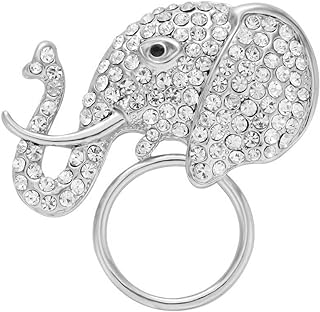 MANZHEN Shining Full Crystal Elephant Magnetic Clip Magnetic Eyeglass Holder Brooch Clothes Jewelry