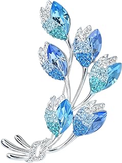 Elegent Crystal Tulip Flower Brooch Pin for Wedding Birdal Women Mother Gift Banquet Dinner Jewlery