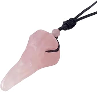 EDEN'S CALL Natural Carved Stone Pendant Necklace for Men and Women Adjustable Cord Crystal Stone Figurine Necklace