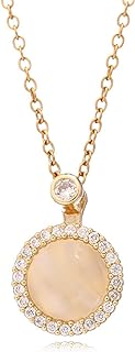 Ladies Spinning Necklace, 18k Gold Plated Pendant Necklace, Spinning Decompression, Anxiety Relief, Suitable for Work and School Decompression, Cubic Zirconia Inlay,47 cm