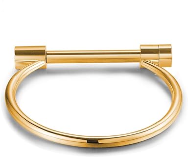Cuff Bangle D Shape Bar Screw Shackle Horseshoe Bracelet Jewelry For Men Women Unisex