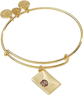 Alex and Ani Harry Potter, Acceptance Letter Expandable Charm Bangle Bracelet, Shiny Gold Finish, Gold, 2 to 3.5 in, Brass
