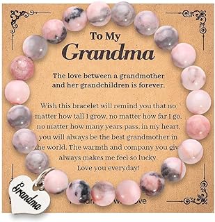 Christmas Gifts for Friend Sister Aunt Nana Grandma Mom Birthday Gifts for Mom Natural Stone Bead Bracelets for Women Girls