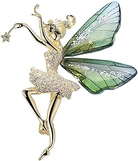 Vintage Guardian Angel Pin Brooches for Women Angel Wings Zirconia Brooch Flying Dancing Girl Brooch Elegant Wedding Bouquet Brooches Jewelry Gift for Girls