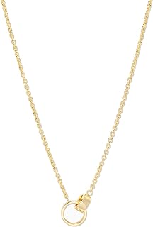 gorjana Women's Elegant 18K Gold-Plated Brass Necklace with Rose Interlocking Pendant & Secure Spring Ring Clasp on Herringbone Chain