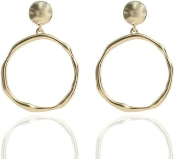 Sterling Silver Push Back Whispers Wavy Large Hoop Earrings for Women, Twist Design