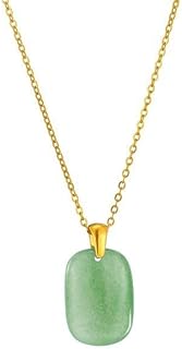 B&D Easter Gifts Handmade Jade Necklace 14K Gold Plated Jade Pendant for Women Genuine Natural Green Jade Jewelry Necklace for Spring Festival Gifts for Wife, Mom, Girlfriend, Grandma