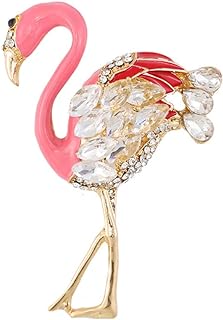 Charming Sparkly CZ Flamingo Brooch Pin with Hypoallergenic Alloy Back Finding, Dazzling Pink Animal Design for Women's Outfits, Ideal & Elegant Accessory for Parties, Ceremonies, Gifts