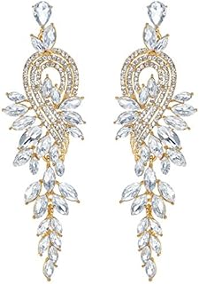 mecresh Marquise Crystal Bridal Chandelier Dangle Drop Earrings Ladies Gifts in Silver/Gold Tone