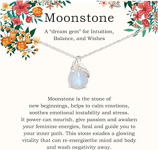 Sterling Silver Moonstone Necklace, New Beginnings, Inspirational Gifts for Women, Moonstone Jewelry, Best Friend Birthday Gift ideas