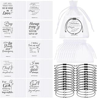 Buckle Clasp Christian Bracelet Charms with Cord & Mesh Chain - Agate Gemstone for Men and Women - Crescent/Bible Verse Design