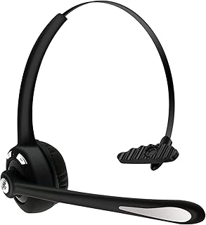 Casque sans Fil Caymuller pour Adultes, Auriculaires, avec Microphone Antibruit, Bouton Mute, Bluetooth 5.1, Ultra-léger, Idéal pour Travailler ou étudier, Skype et Appels