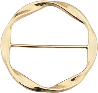 Round Twisted Circle Silk Scarf Ring Brooch for Women Girls Minimalist Shawl Scarves Buckle Wrap Clip Fashion Dress Accessories Decoration Jewelry Gift