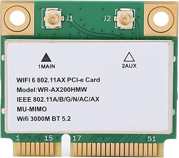 Annadue Carte Réseau sans Fil AX200HMW WiFi6 et Bluetooth 5.2 Mini PCI-E 2974M MU MIMO pour Ordinateurs Portables, Haut Débit 2400 Mbps 5G, Idéale pour Connexion Stable et Rapide
