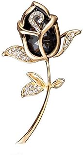 Elegant Shining Crystal Rose Flower Brooch Pins, AILUOR Fancy Beauty Floral Design Brooch Pins for Women Lady Bridal Wedding Corsage Bouquet Jewelry Christmas/Valentine's Gifts