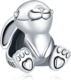 La Menars Charm for Bracelets 925 Silver Pendant Beads for Women's Bracelets & Necklaces Dangle for Valentine's Day Mother's Day Birthday Christmas Gift (Easter Nini Rabbit)