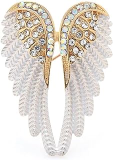 Angel Wing Lapel Brooch Pin for Women Girls Men Cubic Zirconia Crystal Enamel Fairy Elf Wings Pins Clip Shawl Dress Coat Suit Scarves Backpacks Brooches Pins Fashion Jewelry Birthday Gifts