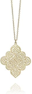 POMINA Gold Geometric Floral Filigree Pendent Long Necklace Simple Casual Fashion Sweater Long Gold Chain Necklace for women