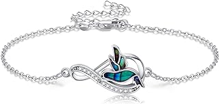 Lobster Claw Clasp Mountain Charm Bracelet with Bead Chain - Sterling Silver Hugging Penguins Design for Women and Sisters