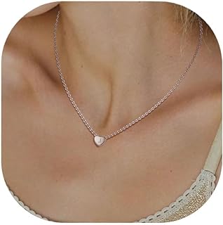 BriLove Rolo Chain Initial Heart Choker Necklace in 925 Sterling Silver with Spring Ring Clasp for Women and Girls - Versatile & Hypoallergenic Silver Neckpiece