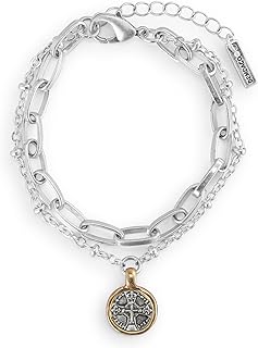 DEMDACO Prayer Layer Silver Tone One Size Brass and Iron Metal Charm Bracelet