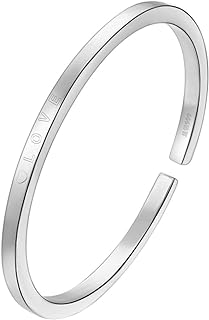 999 Solid Sterling Silver Charm Bangle Bracelet for Women, Elegant Cuff Design, Minimum Inner Diameter of 5.7cm, Lightweight Yet Durable, Perfect Gift for Special Occasions
