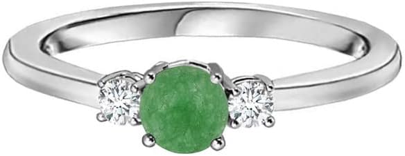 Sterling Silver Clasp African Amethyst Engagement Ring for Women, MOONEYE 3-Stone Round Cut Design, Ideal Gift for Her