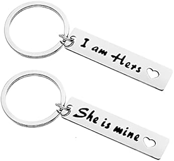 LGBT Gift for Women Funny Girlfriend Keychain Lesbian Couple Gift Idea Couple Keyring for Her and Her Valentine's Day Gift Anniversary Birthday Jewelry Engagement Keychain Gift Gay Pride Gift