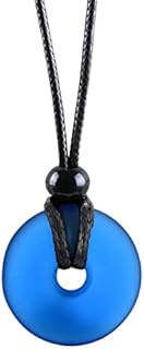 Sea Glass Jewelry - I am Happy Series - Classic Lucky Donut Necklace - Hawaiian Style Crystal Charm - Protection and Good Luck Amulet - Beach Jewelry for Women and Men - Handmade with Love