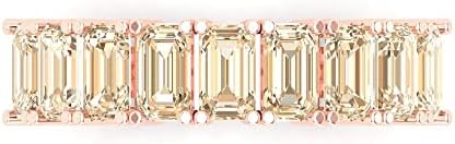 18K Rose Gold Engagement Ring with Natural Morganite for Women, Emerald Cut Design