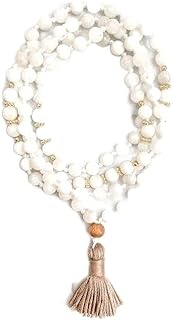 Moonstone Mala Necklace | 6mm Mala Pearl Necklace | Mala beads 108 | Chanting rosary Knotted Garland pearl rosary 6mm rosary | moonstone necklace