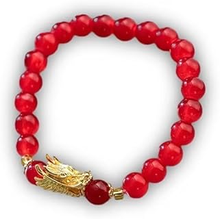 Year Of Dragon Zodiac Lucky Bracelets Colorful Crystal Beaded Bracelets Chinese Zodiac Animal Stretchy Bracelet Good Prospects Blessing Sign For Women Men Girl Boy