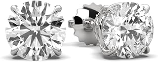 Diamond2Deal Gift for Mothers Day 14k Gold Round Lab Grown Diamond Stud Earrings Fine Jewelry for Women