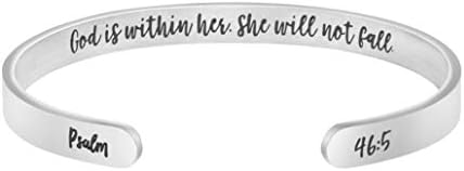 No-Clasp Engraved Cuff Bracelet with Box Chain for Women - Inspirational JoycuFF Bangle with Sister to Sister Message