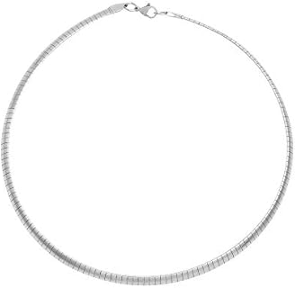 Edforce Stainless Steel Italian Omega Chain Necklace