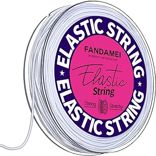 FANDAMEI 1mm Elastic String for Bracelets, Elastic Beading Cord Stretchy for Bracelets Making, Stretch Bead Cord for Jewelry Making, Sturdy Thread for Bracelet Necklace Crafts Christmas DIY String