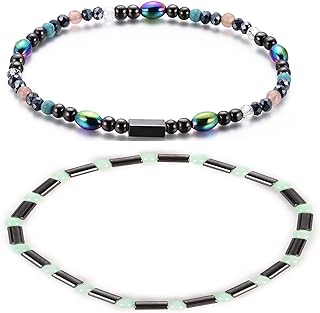 Weight Loss Bead Chain Obsidian Anklet with Magnetic Clasp for Men and Women, Anti-Swelling and Stress Relief Design