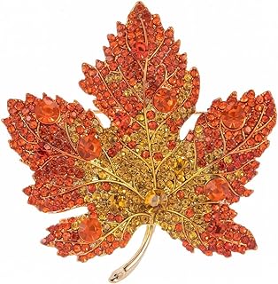 GROWSUNER Women's Fashion Crystal Brooch Leaf Flower Brooch Alloy Rhinestone Brooch Court Vintage Brooch Wedding Party Brooch