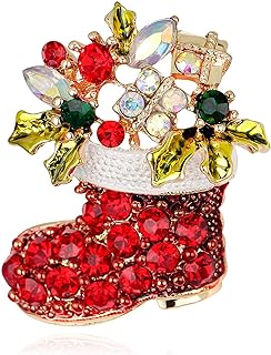 Christmas Pins,Christmas Brooches for Women,Rhinestone Crystal Christmas Pins,Cute Snowman Bells Christmas Trees Santa Claus Candy Cane Jewelry Pins, Christmas Jewelry for Women Xmas Decoration