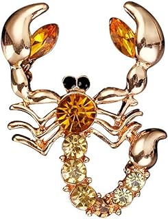 Vintage-Inspired Scorpion Brooch Pin in Zinc Alloy with Sparkling Rhinestone Detailing