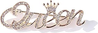 Queen Crown Brooch Pins for Women Girls Party Fashion Feminist Rhinestone Crystal Lapel Pin Accessories