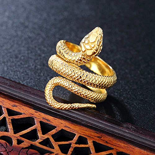 Stainless Steel Retro Vintage Snake Style Cocktail Party Statement Biker Halloween Holiday Ring