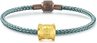 'CHOW SANG SANG 999 Exquisite 24K Yellow Gold Wealthy Bamboo and Bliss Charm Bracelet for Women, No Gemstone Design'