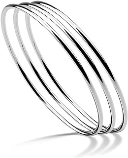 Bohemian Women 925 Sterling Silver Bracelet Minimalist Glossy 3/6/9 Combined Bracelet 60-65MM Original Silver Bangle PartyJewelry Gift